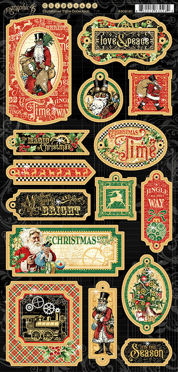 Graphic 45 Christmas Time  Chipboard